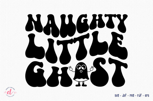 Naughty Little Ghost | Retro Halloween SVG