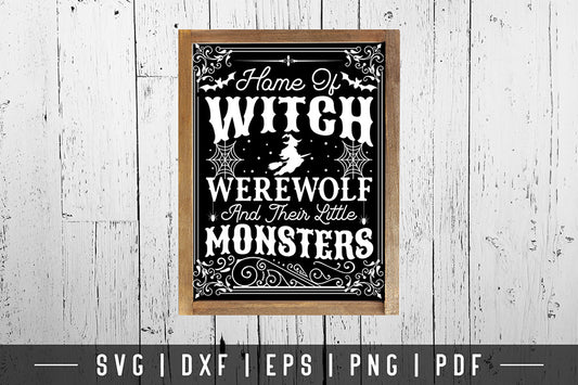 Home of Witch SVG | Vintage Halloween Sign SVG