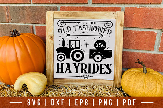 Vintage Fall Sign SVG | Old Fashioned Hayrides