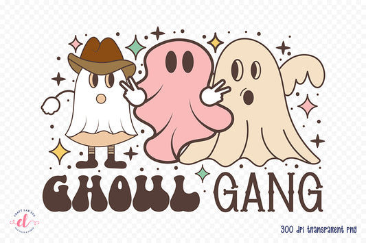 Ghoul Gang PNG, Retro Halloween Sublimation