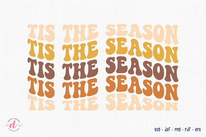 Tis the Season Cut File, Retro Fall SVG