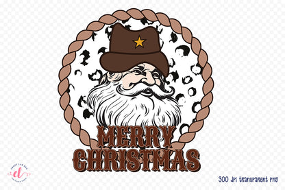 Western Merry Christmas Sublimation PNG