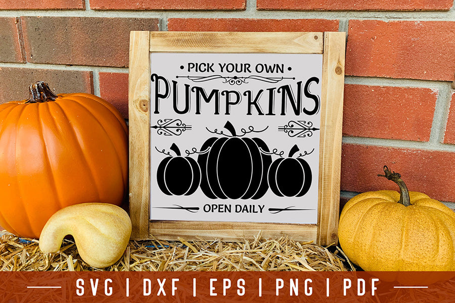 Vintage Fall Sign SVG - Pumpkins SVG