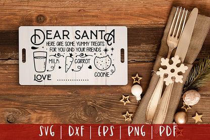 Dear Santa Tray SVG, Christmas Tray SVG