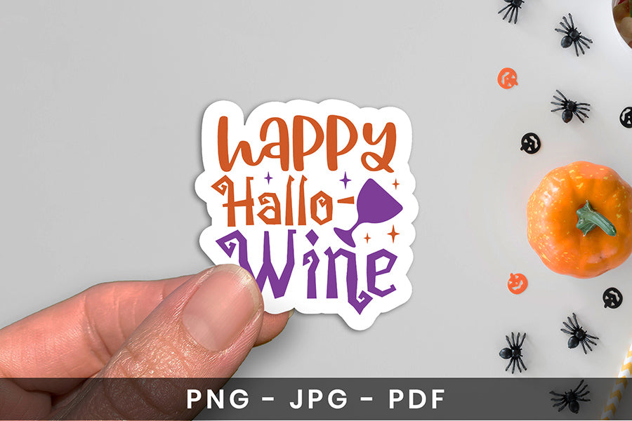 Happy Hello-Wine | Halloween Printable Sticker