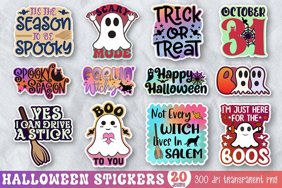 Printable Halloween Stickers Bundle V.2