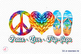 Peace Love Flip Flops PNG Sublimation Design