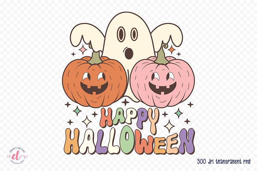 Happy Halloween Retro Sublimation Design