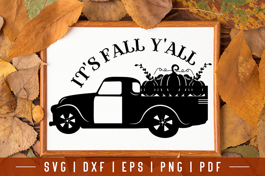 Vintage Fall Sign SVG | It's Fall Y'all