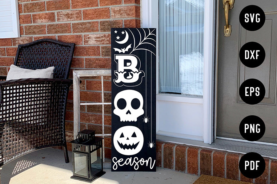 Halloween Porch Sign SVG - Boo Season