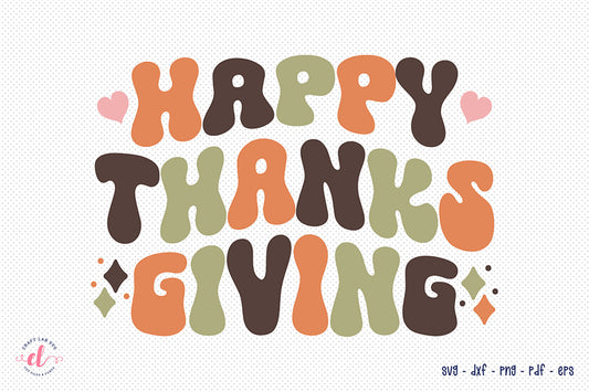 Happy Thanksgiving Retro SVG Design