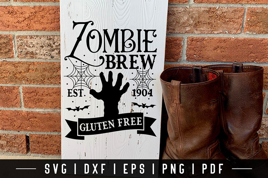 Vintage Halloween Sign SVG - Zombie Brew SVG