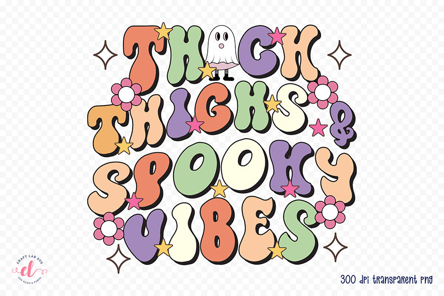 Retro Halloween PNG, Thick Thighs & Spooky Vibes