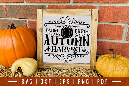 Vintage Fall Sign SVG | Farm Fresh Autumn Harvest