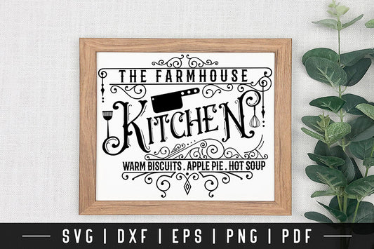 Farmhouse Kitchen SVG, Vintage Kitchen Sign SVG