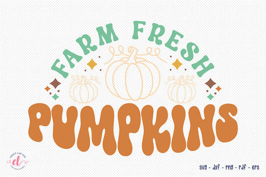 Farm Fresh Pumpkins SVG - Retro Fall SVG