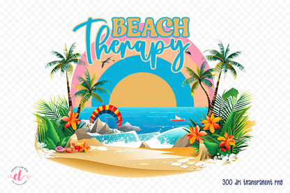 Beach Sublimation Design - Beach Therapy