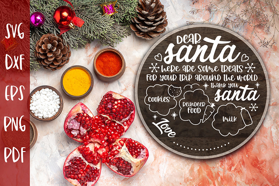 Dear Santa Tray SVG | Christmas Tray SVG