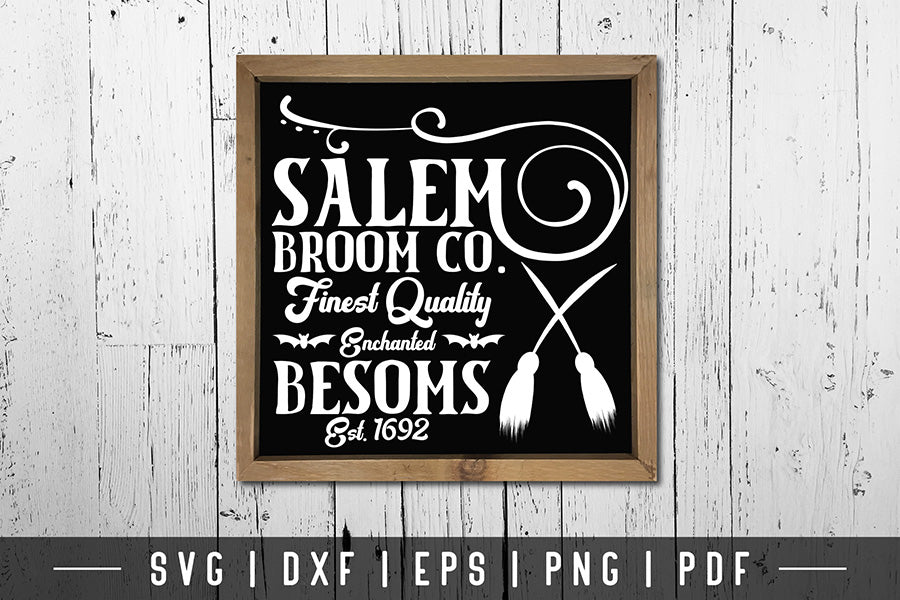 Vintage Halloween Sign SVG - Salem Broom Co. SVG