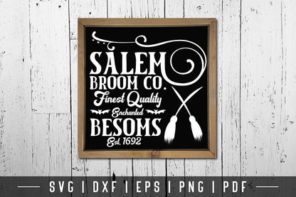 Vintage Halloween Sign SVG - Salem Broom Co. SVG