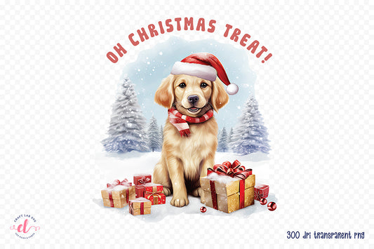 Oh Christmas Treat, Funny Dog Saying PNG