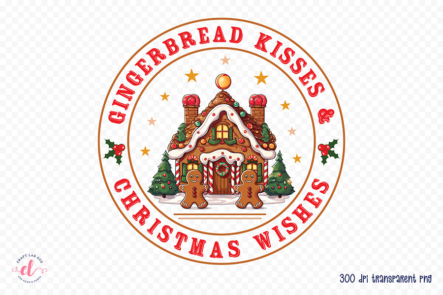 Gingerbread Kisses & Christmas Wishes PNG