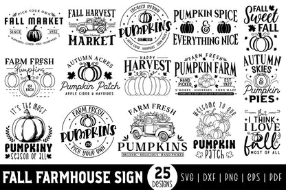 Fall Farmhouse Sign SVG Bundle