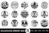 Halloween Round Sign SVG Bundle