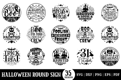 Halloween Round Sign SVG Bundle