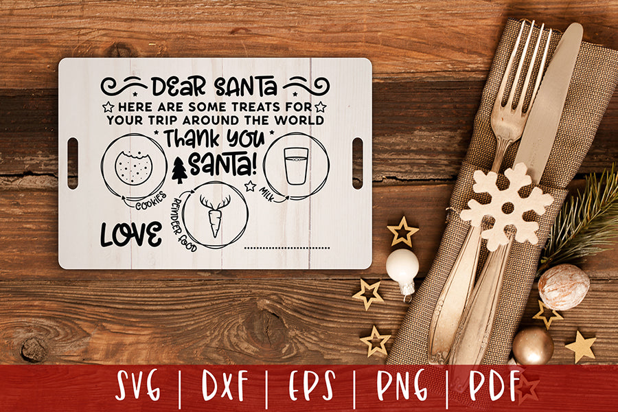 Dear Santa Tray SVG, Christmas SVG