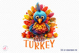 Thanksgiving Sublimation Design, Little Turkey