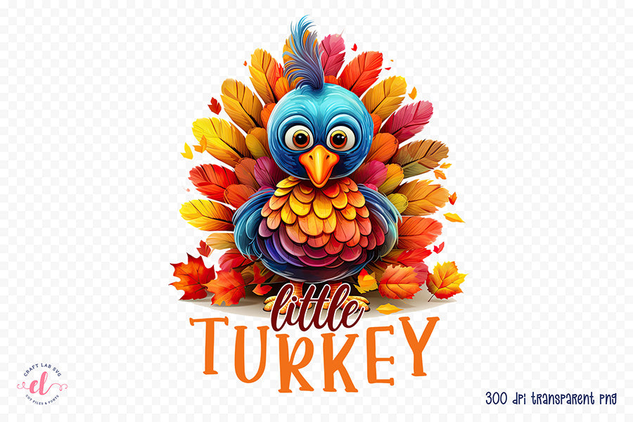 Thanksgiving Sublimation Design, Little Turkey