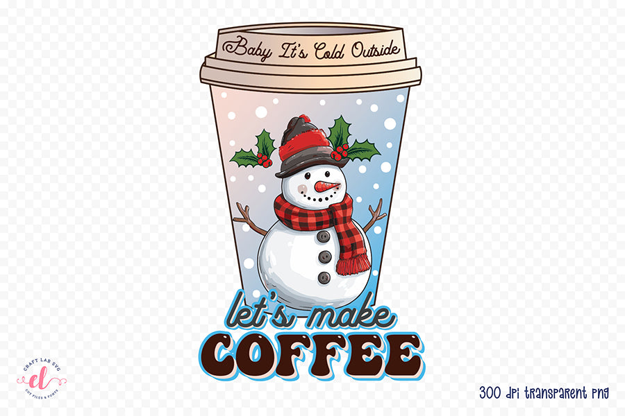 Christmas Coffee Sublimation Design