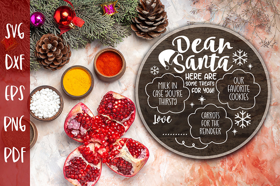 Dear Santa Tray SVG | Christmas Tray SVG