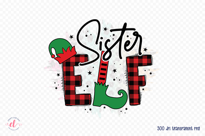 Sister Elf PNG | Kids Christmas Sublimation