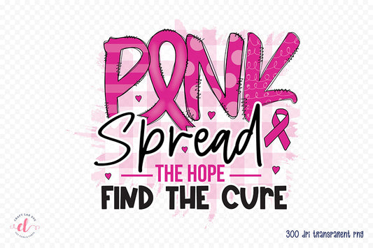 Pink Spread the Hope Find the Cure PNG