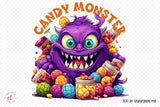 Funny Halloween Quote PNG | Candy Monster PNG