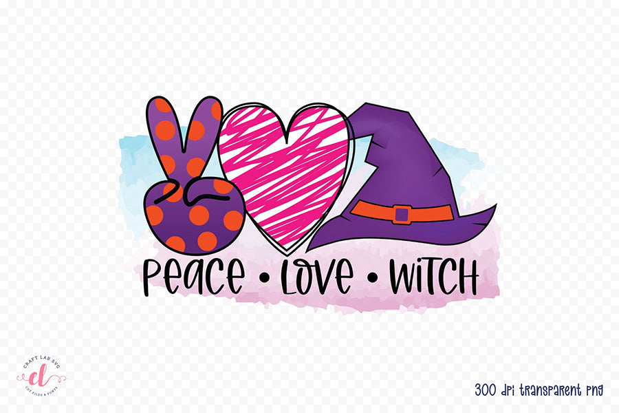 Peace Love Witch | Halloween Witch PNG