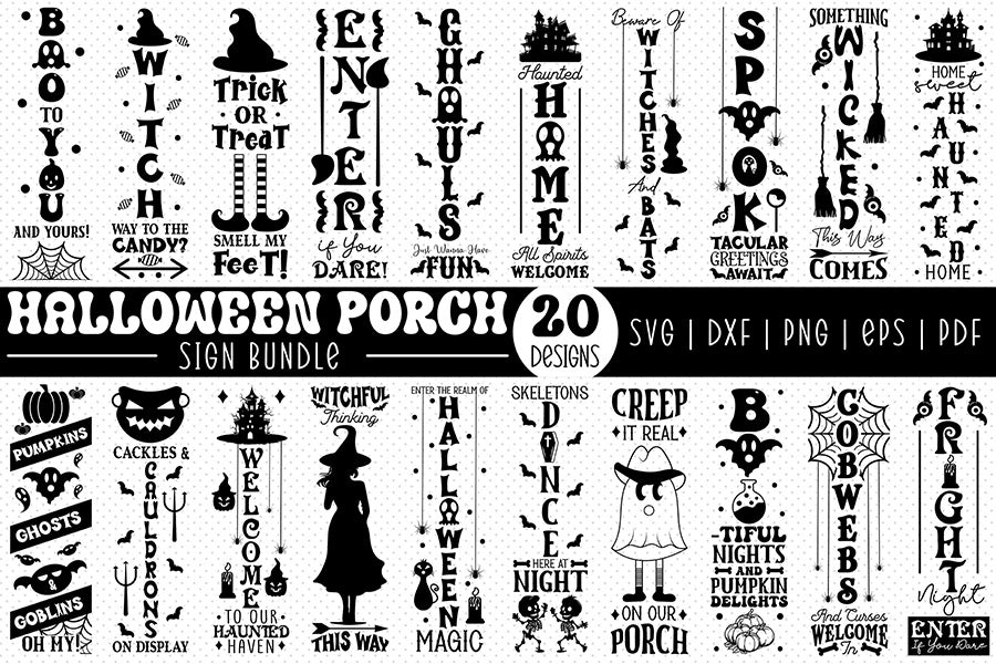 Halloween Porch Sign SVG Bundle Vol.4