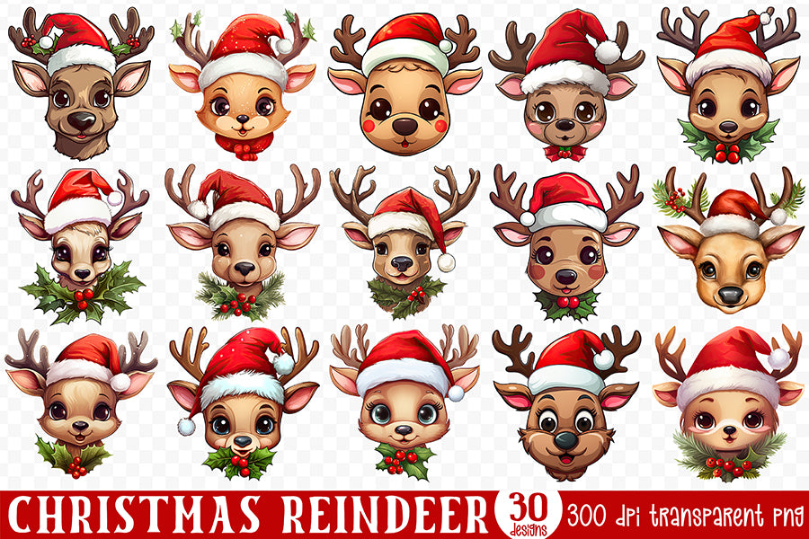 Christmas Reindeer Sublimation Clipart