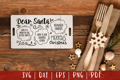 Dear Santa Tray SVG | Christmas Tray SVG