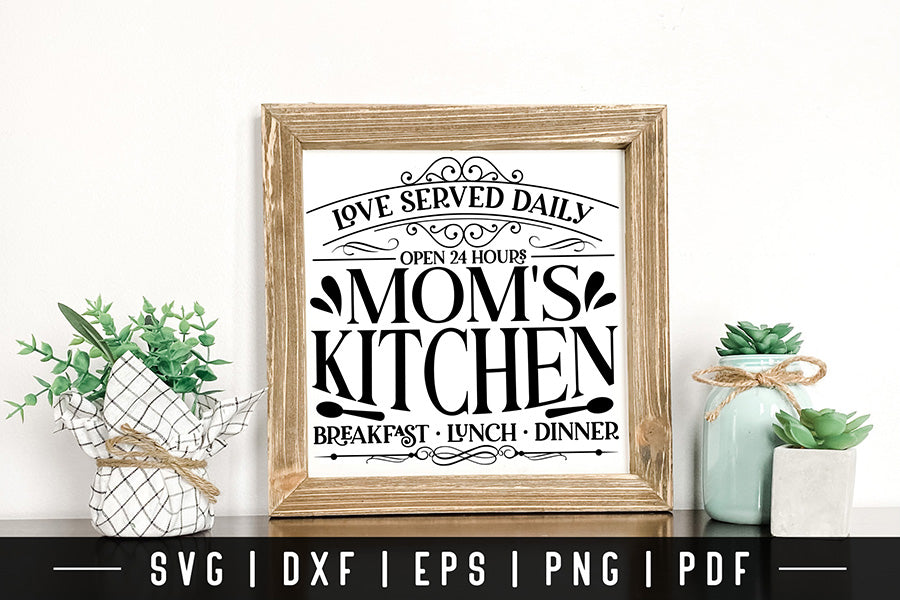 Mom's Kitchen | Vintage Kitchen Sign SVG