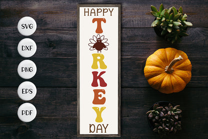 Happy Turkey Day SVG | Porch Sign SVG