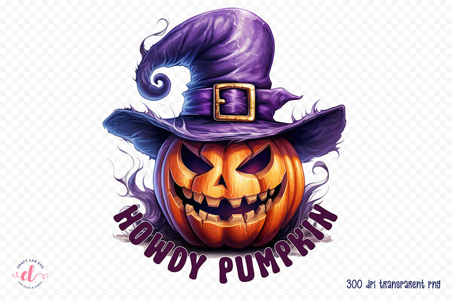 Halloween Sublimation Design, Howdy Pumpkin
