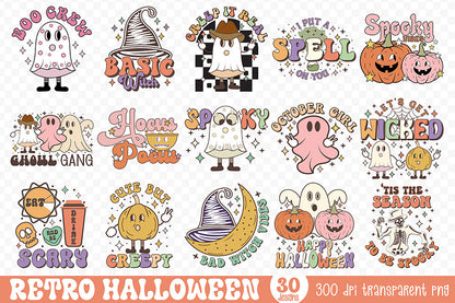 Retro Halloween PNG Sublimation Bundle