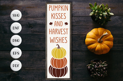 Pumpkin Kisses and Harvest Wishes SVG