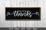 Give Thanks SVG, Thanksgiving Sign SVG