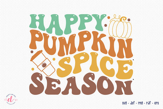 Happy Pumpkin Spice Season | Retro Fall SVG