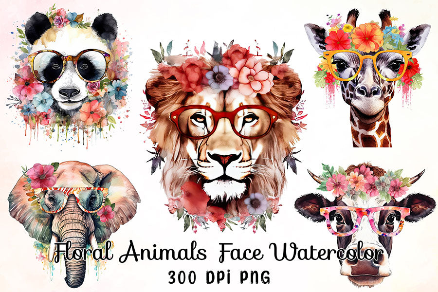 Floral Animals Face Sublimation Bundle