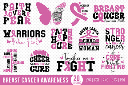 Breast Cancer Awareness SVG Bundle Vol.4